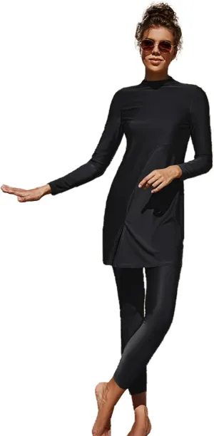 Muslim Swimsuits for Women Islamic Modest Swimwear 2 Piece Long Sleeve Burkini Full Cover Beachwear Modesty Bathing Suits