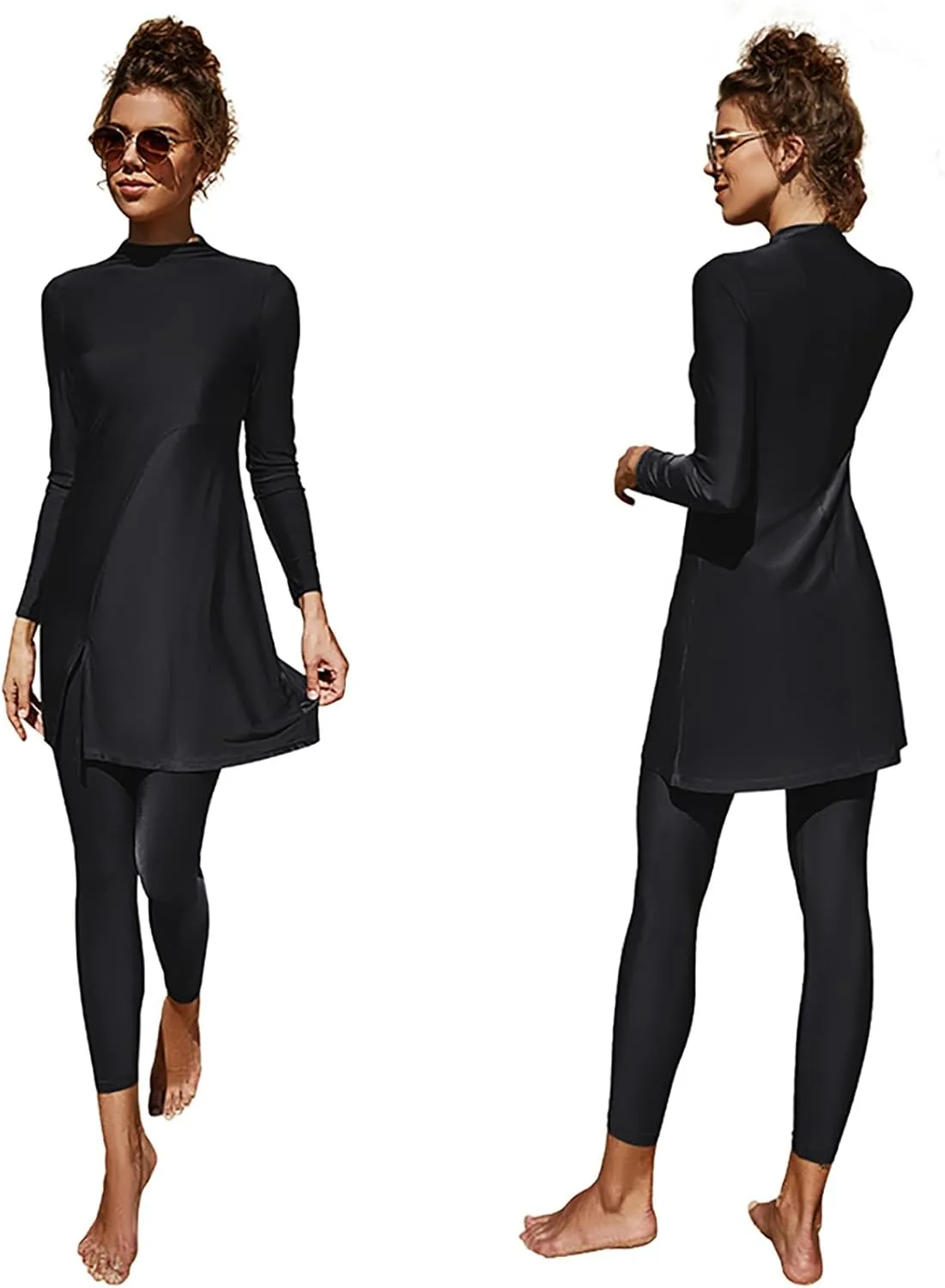 Muslim Swimsuits for Women Islamic Modest Swimwear 2 Piece Long Sleeve Burkini Full Cover Beachwear Modesty Bathing Suits