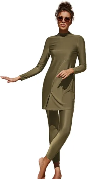 Muslim Swimsuits for Women Islamic Modest Swimwear 2 Piece Long Sleeve Burkini Full Cover Beachwear Modesty Bathing Suits