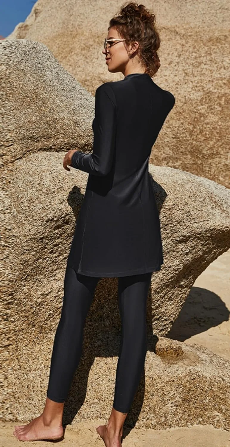 Muslim Swimsuits for Women Islamic Modest Swimwear 2 Piece Long Sleeve Burkini Full Cover Beachwear Modesty Bathing Suits