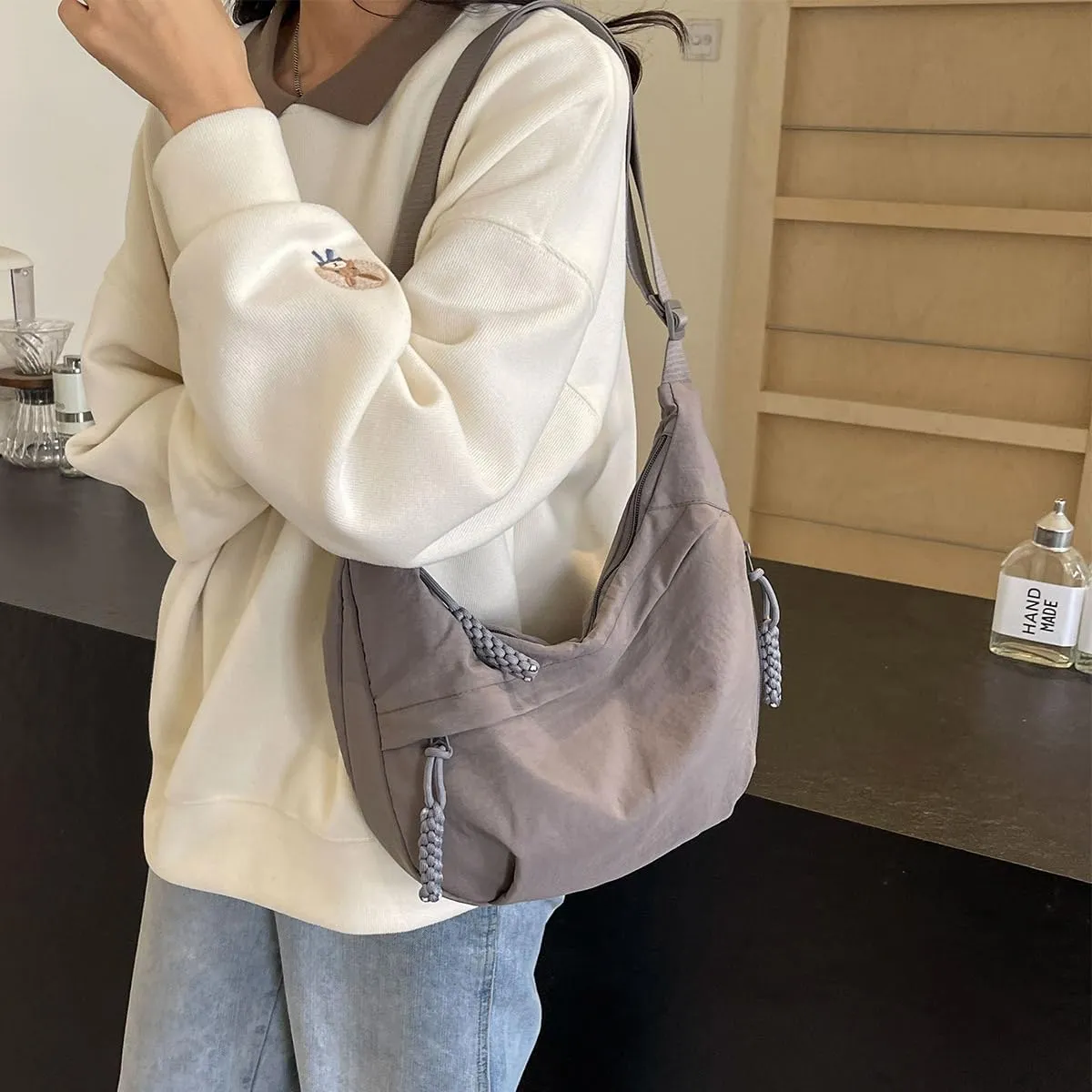 Nylon Crossbody Bags for women Purse Handbags Shoulder Bags Travel Tote Messenger Bag Men Hobo Bags
