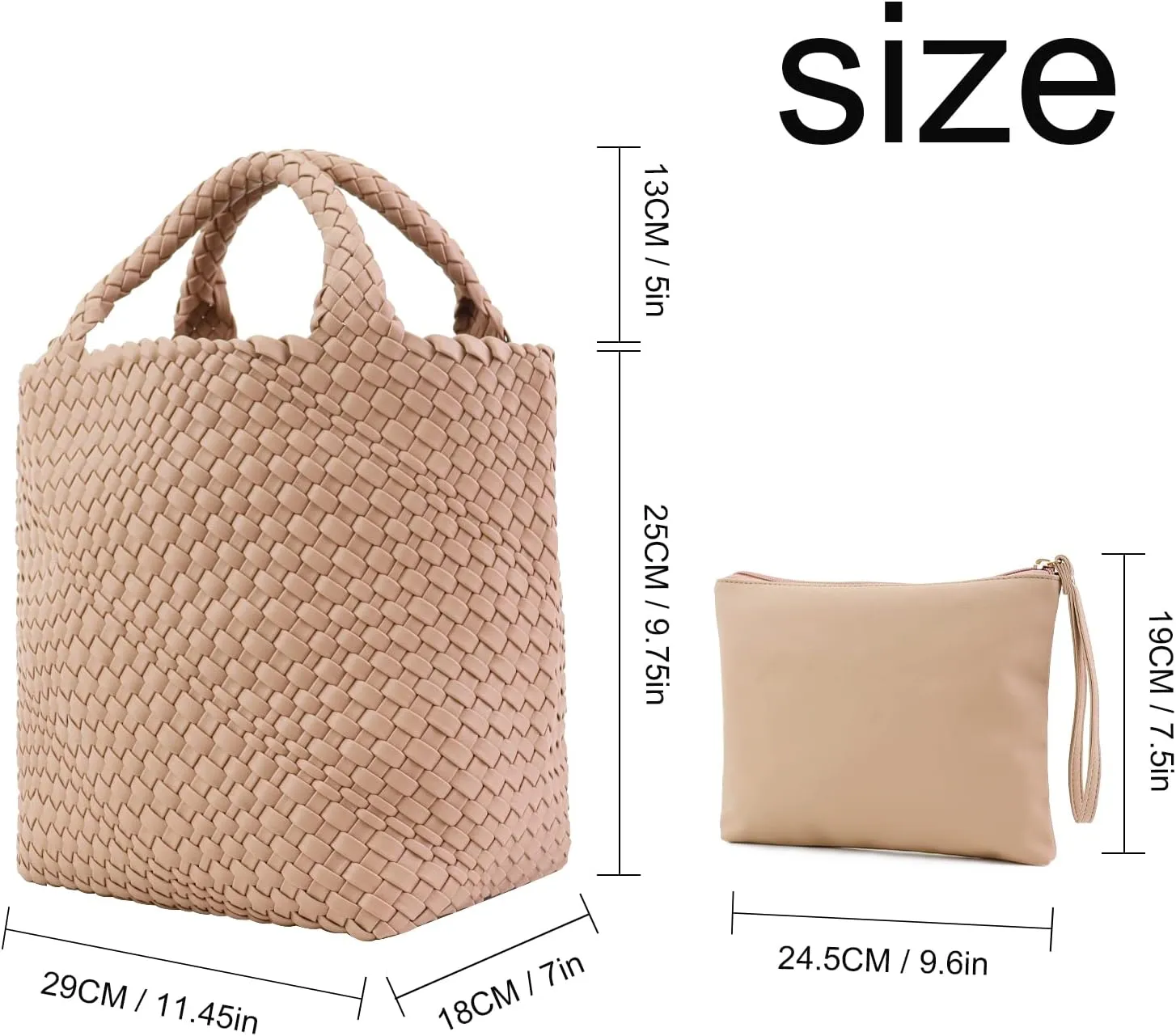 ORAD Women Tote Bag Large Neoprene Tote Bag Fashion Woven Bag Neoprene Tote Handbag Roomy Shoulder Bags for Beach, Gym, Trave