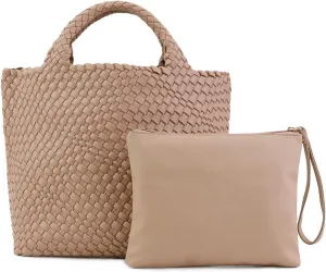 ORAD Women Tote Bag Large Neoprene Tote Bag Fashion Woven Bag Neoprene Tote Handbag Roomy Shoulder Bags for Beach, Gym, Trave