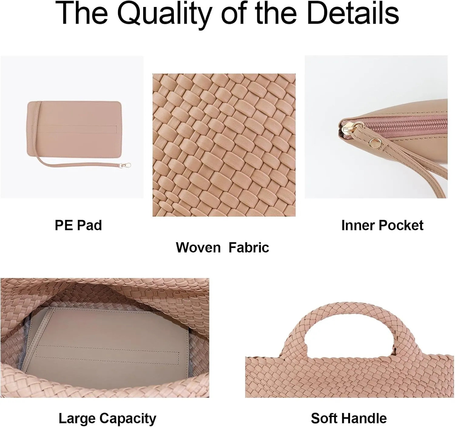 ORAD Women Tote Bag Large Neoprene Tote Bag Fashion Woven Bag Neoprene Tote Handbag Roomy Shoulder Bags for Beach, Gym, Trave