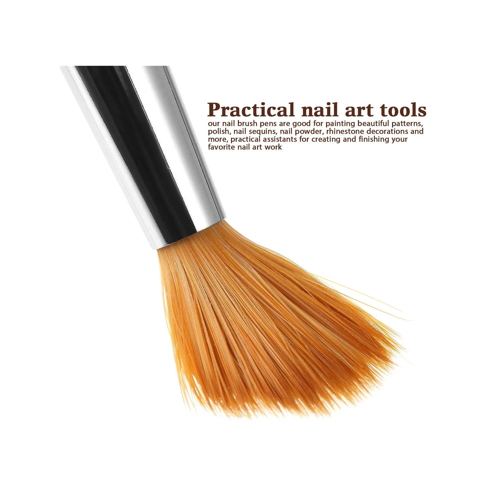 Patelai 5 Pieces Acrylic Nail Brush for Acrylic Powder Nail Design Brush Painting Drawing Pens | Color Golden