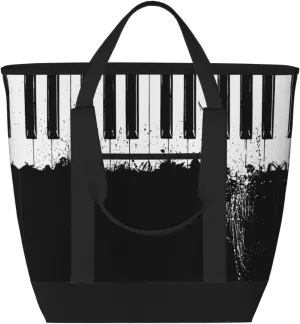 Piano Women's tote bags and reusable women's beach bags are suitable for travel insulation and cooling bags.