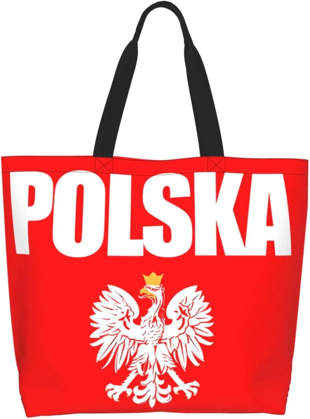 Polish Flag Poland Polska Eagle Women's Tote Bag Large Capacity Single Shoulder Bags Handbag for Shopping Work