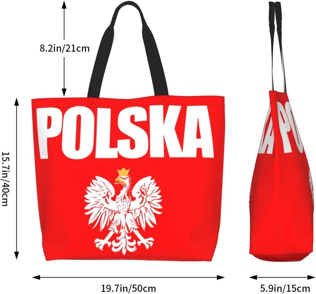 Polish Flag Poland Polska Eagle Women's Tote Bag Large Capacity Single Shoulder Bags Handbag for Shopping Work
