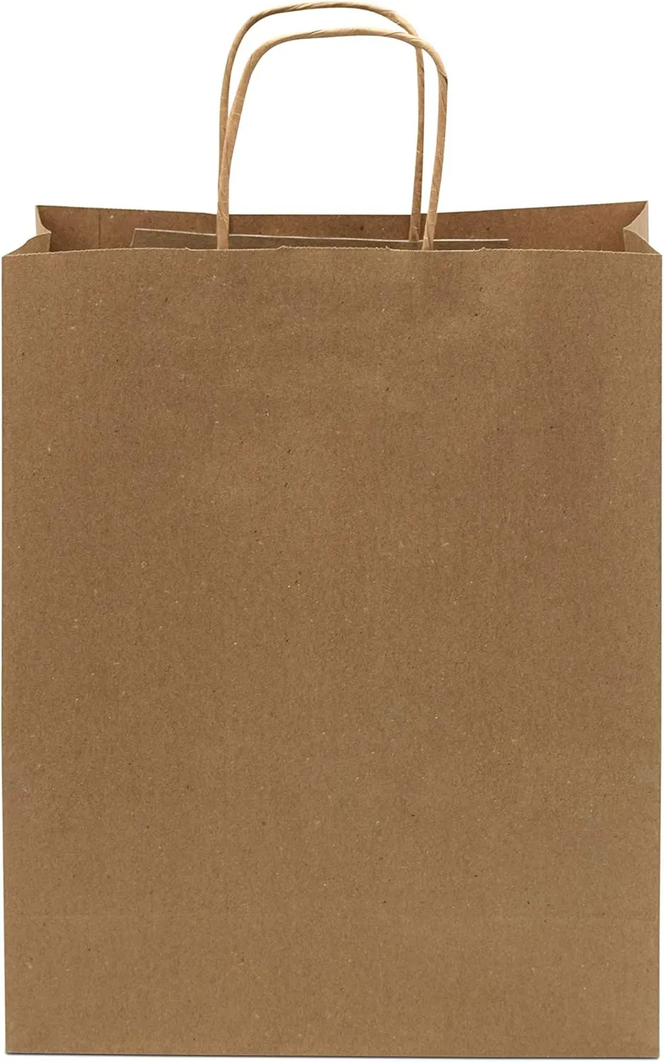 Prime Line Packaging Medium Brown Paper Bags with Handles, Kraft Gift for Small Business, Shopping, Boutiques, Retail Store, Bulk, 10x5x13, 100 Pack