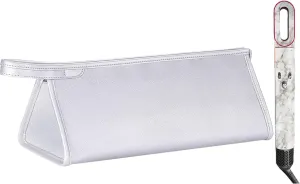 Pu Leather Travel Case Compatible with Dyson Airwrap Styler, Portable Waterproof Dyson Airwrap Organizer Bag for Shark FlexStyle Attachments Storage, Grey