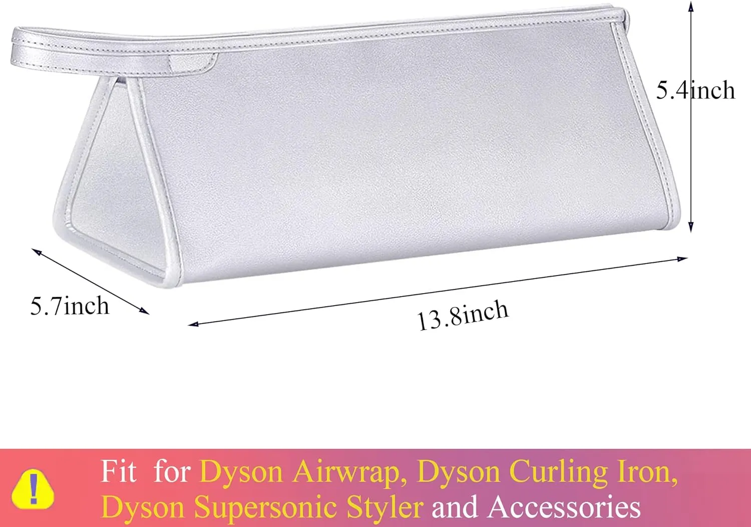 Pu Leather Travel Case Compatible with Dyson Airwrap Styler, Portable Waterproof Dyson Airwrap Organizer Bag for Shark FlexStyle Attachments Storage, Grey