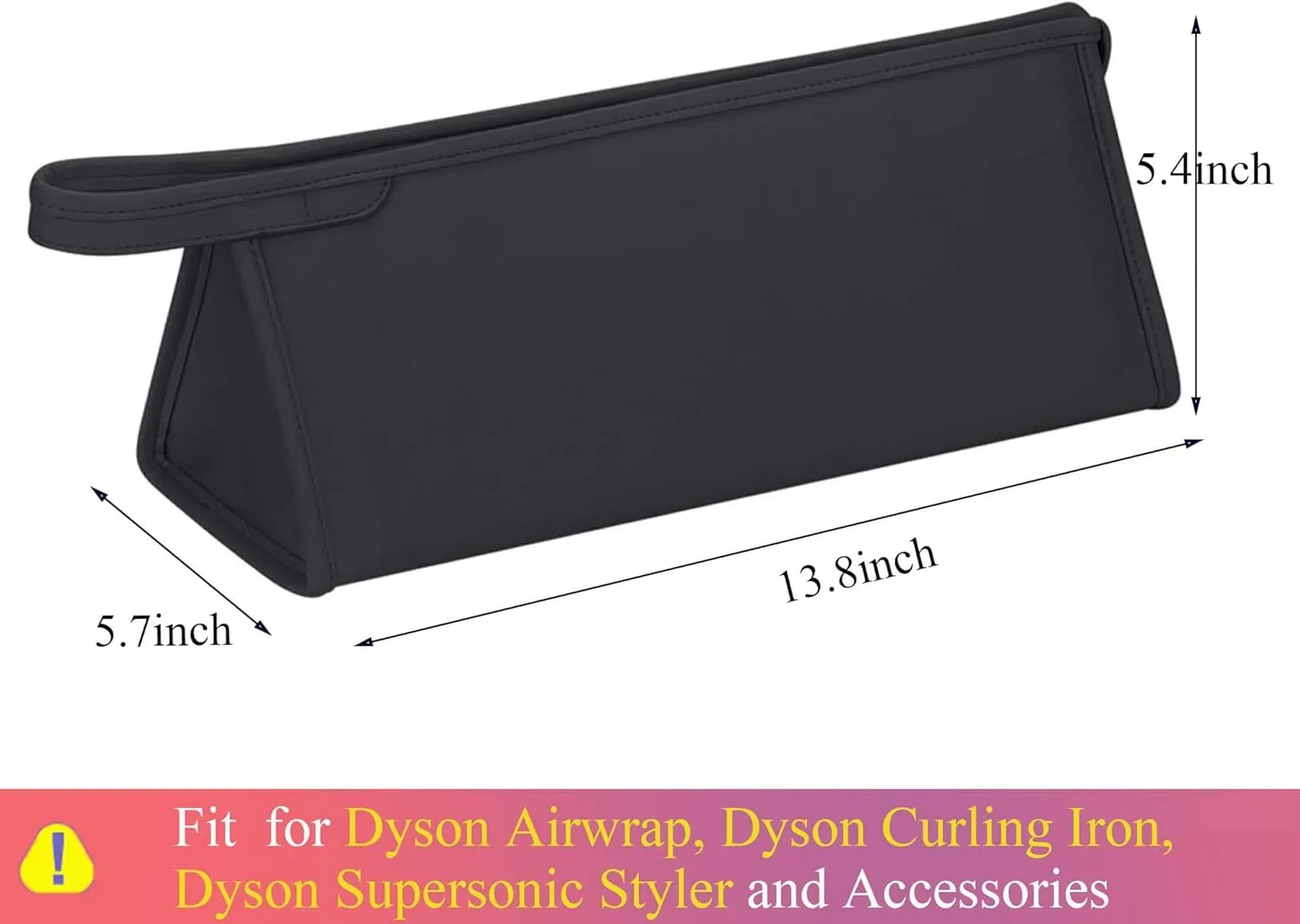Pu Leather Travel Case Compatible with Dyson Airwrap Styler/Shark Flexstyle, Portable Carrying Case for Dyson Supersonic Hair Dryer, Shockproof Protection Organizer Bag Travel Storage Bag, Black
