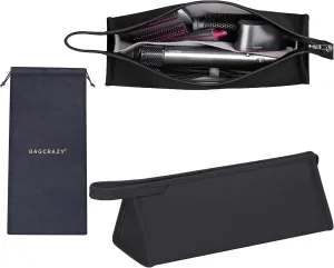Pu Leather Travel Case Compatible with Dyson Airwrap Styler/Shark Flexstyle, Portable Carrying Case for Dyson Supersonic Hair Dryer, Shockproof Protection Organizer Bag Travel Storage Bag, Black
