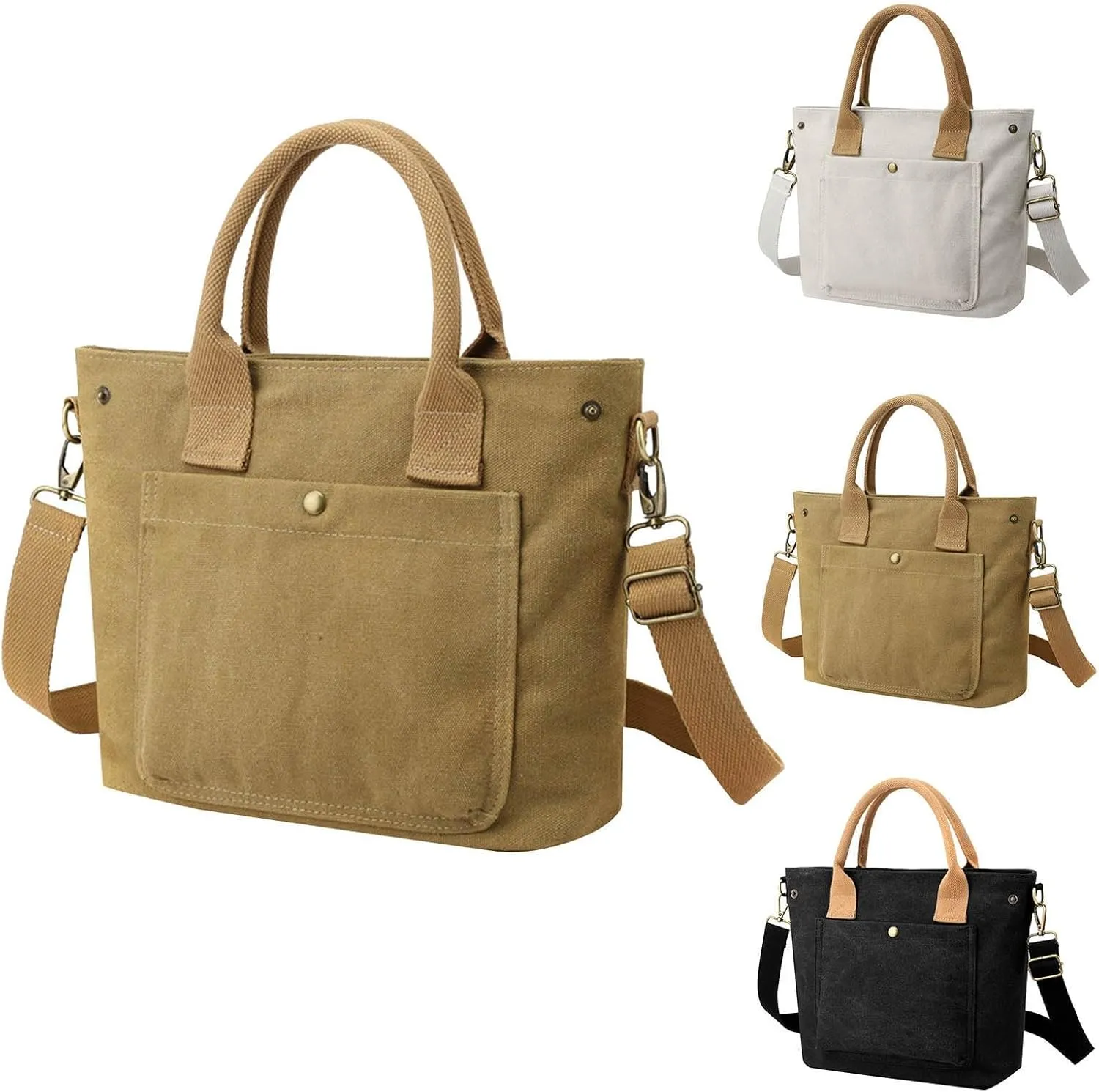 Puffer Tote Bag Casual Canvas Bags Womens Retro Solid Color Square Bag Simple Handbag Messenger Totes For Outdoor