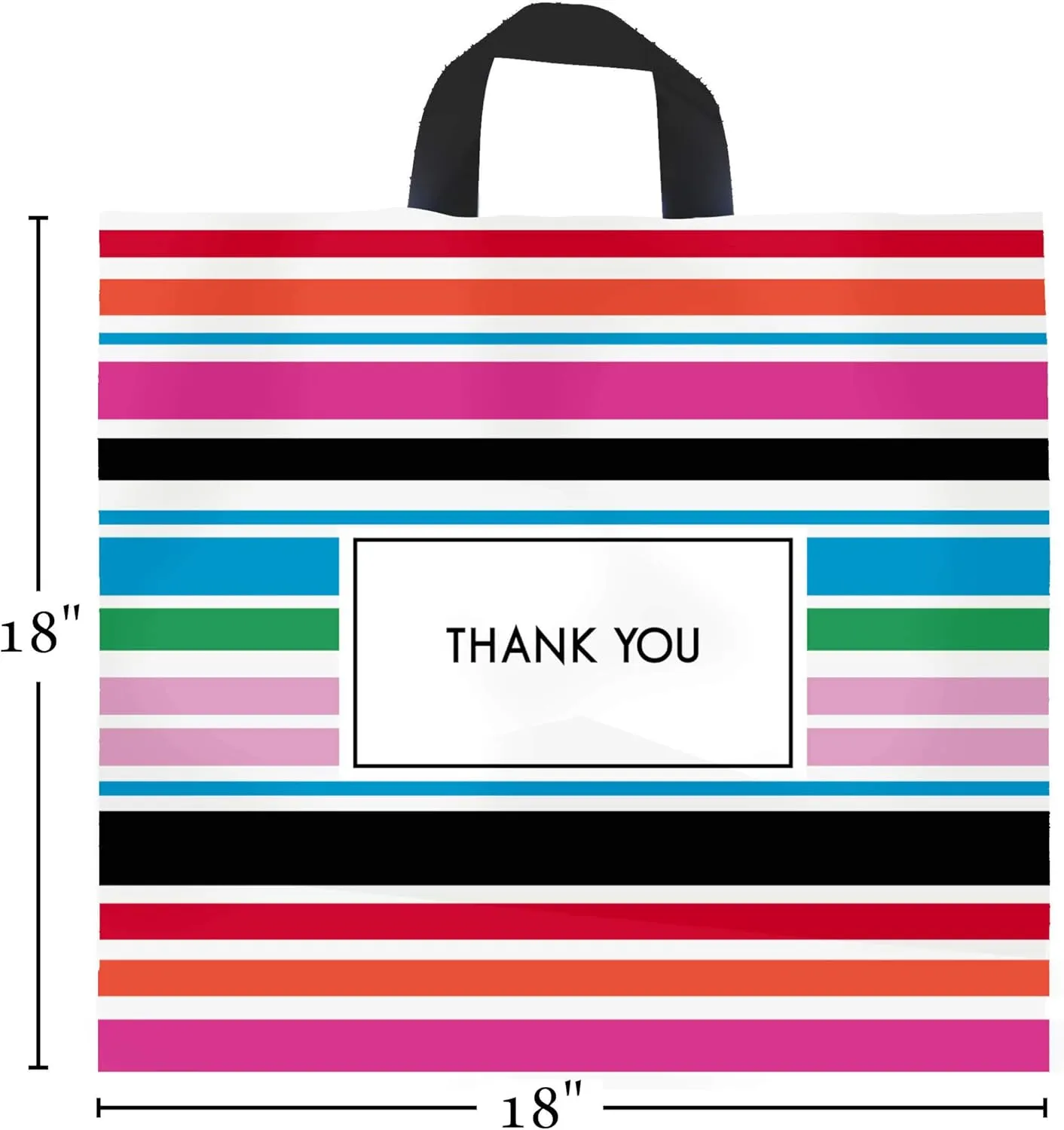 Purple Q Crafts Thank You Bags for Business Plastic Bags 50 Pack Shopping Bag for Boutique (18"x18")