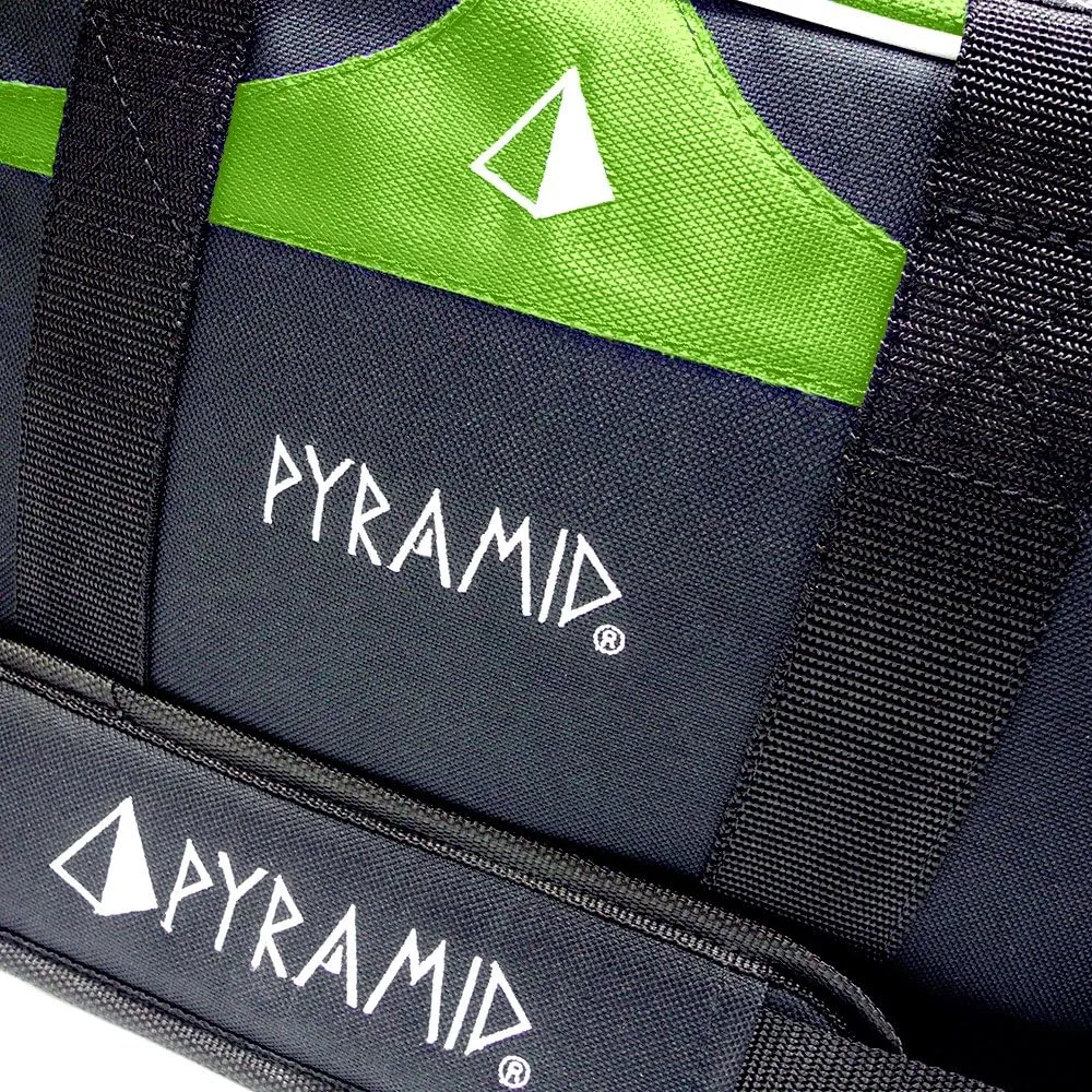 Pyramid Path Double 2 Ball Tote Plus Clear Top Bowling Bag with Large Separate Compartment for Bowling Shoes (Up To US Mens Size 15) or Accessories
