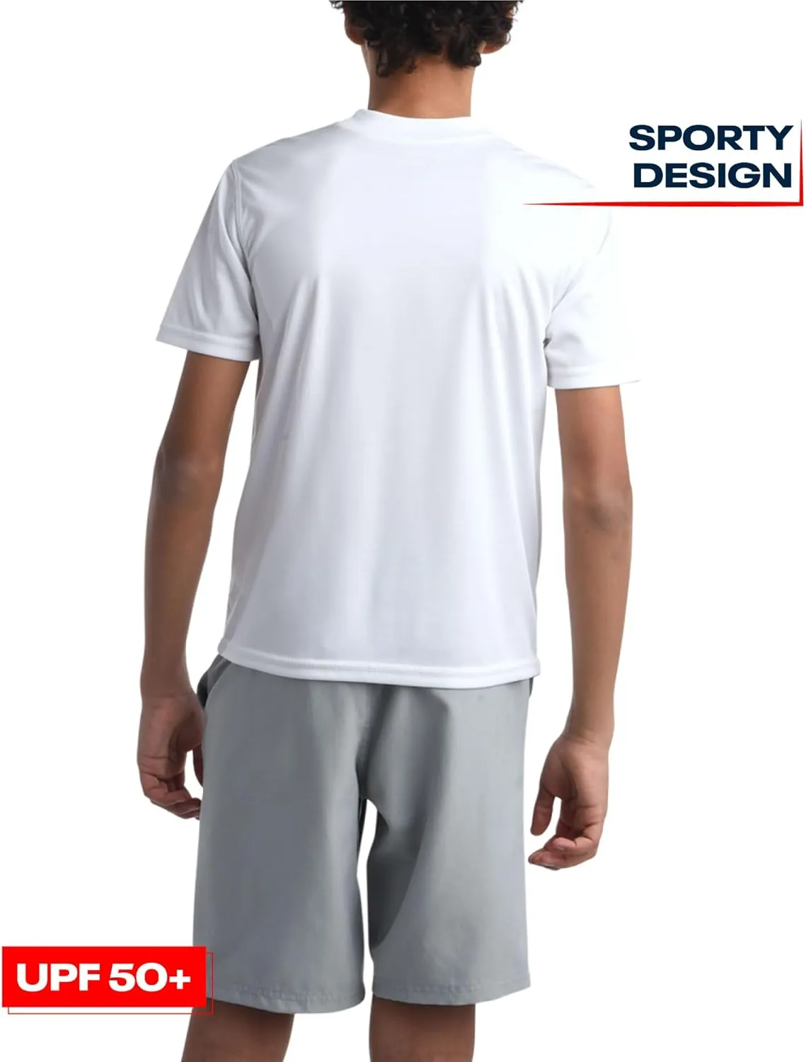 Reebok Boys' Rashguard Set - 3 Piece UPF 50  Long Sleeve and Short Sleeve Swim Shirts and Bathing Suit Boardshorts (8-20)