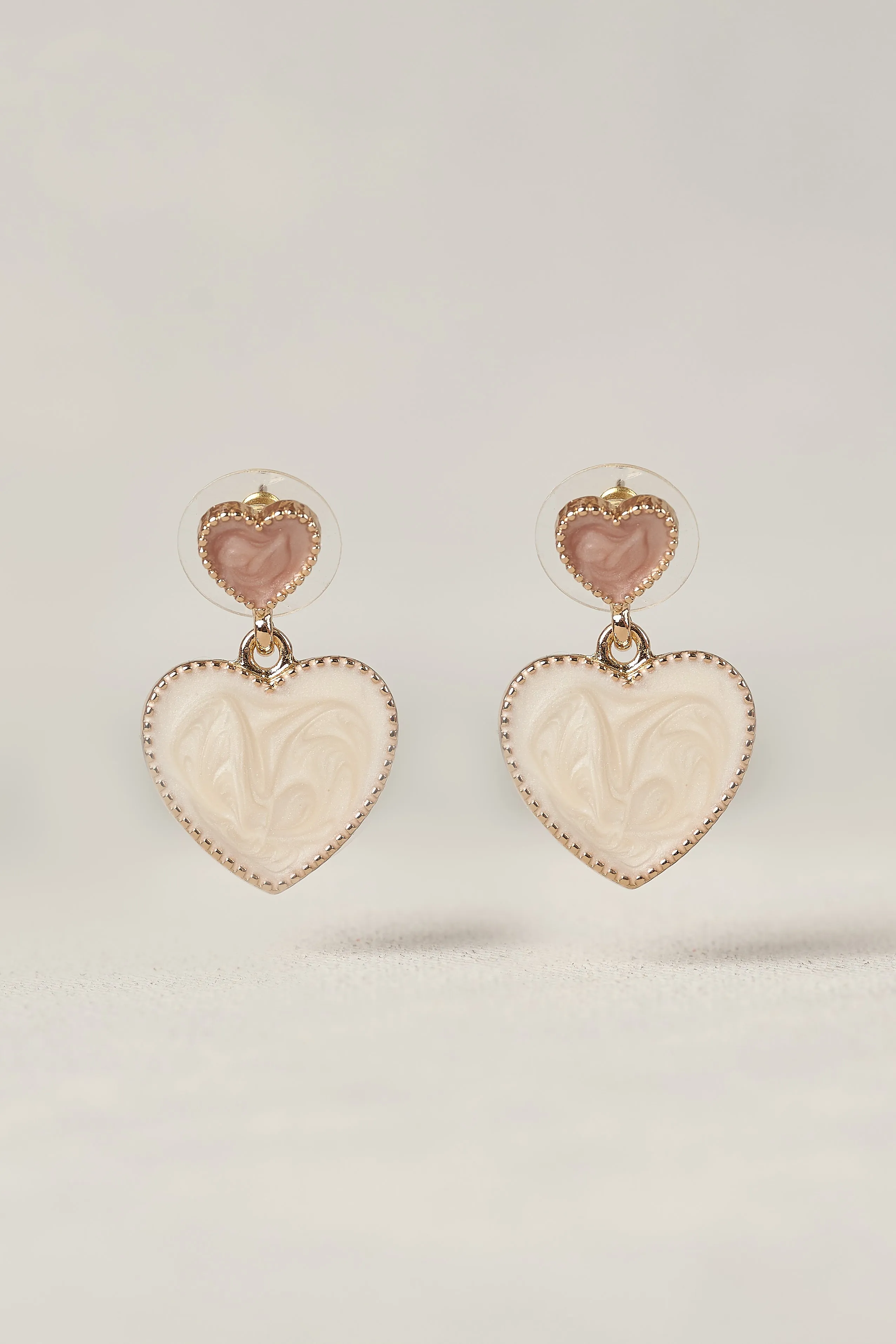 Resin Heart Drop Earrings - Multi