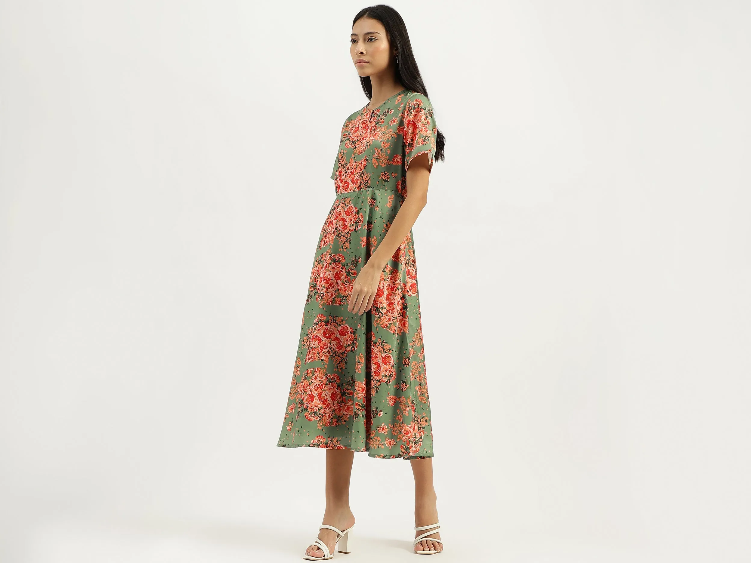Round Neck Printed Dresses