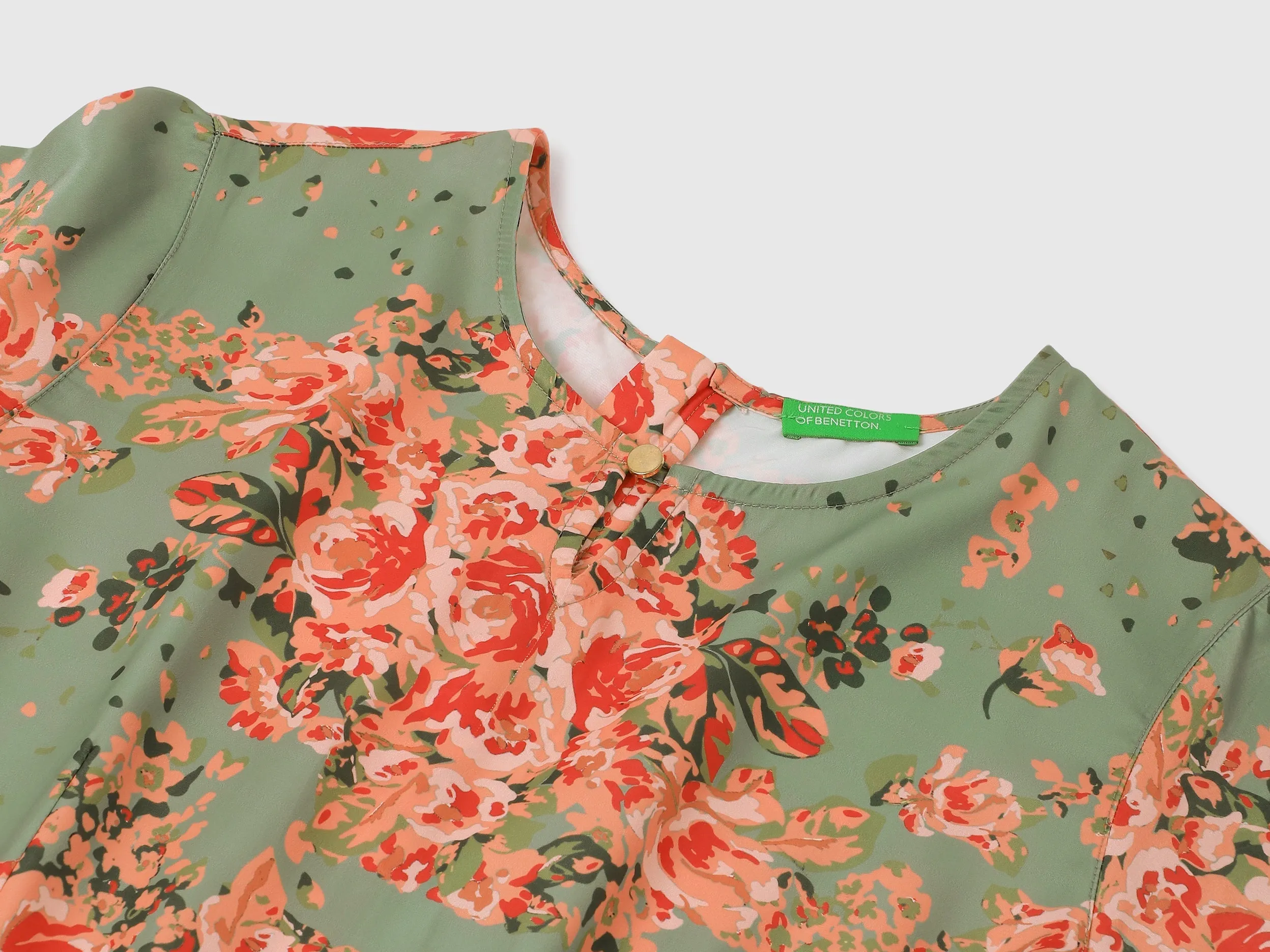 Round Neck Printed Dresses
