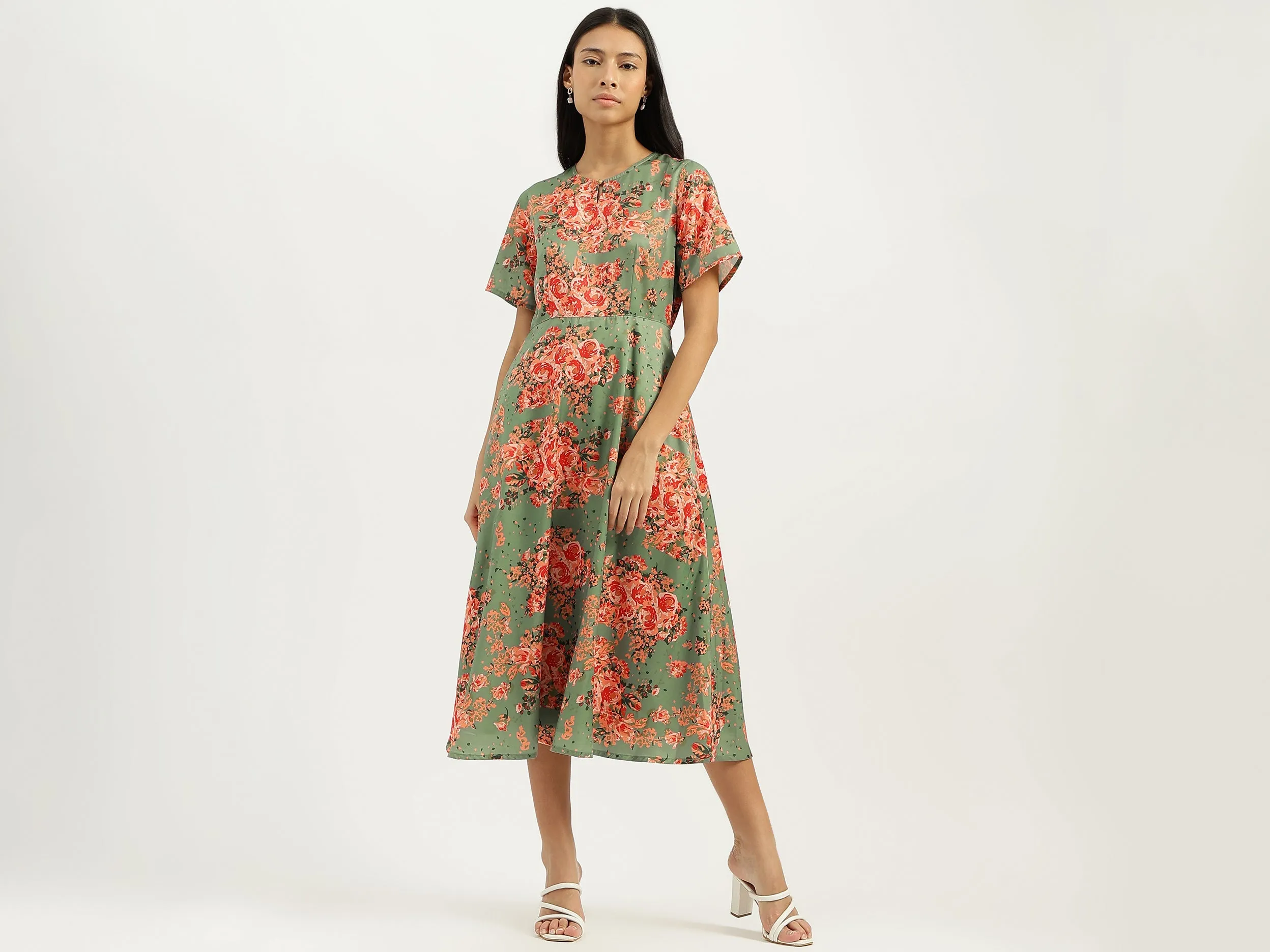 Round Neck Printed Dresses
