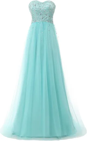 Sarahbridal Women's A-line Sweetheart Evening Dress Prom Bridesmaid Gown SD084