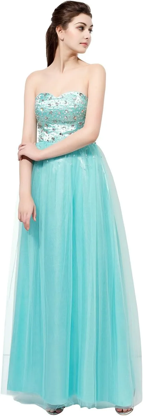 Sarahbridal Women's A-line Sweetheart Evening Dress Prom Bridesmaid Gown SD084