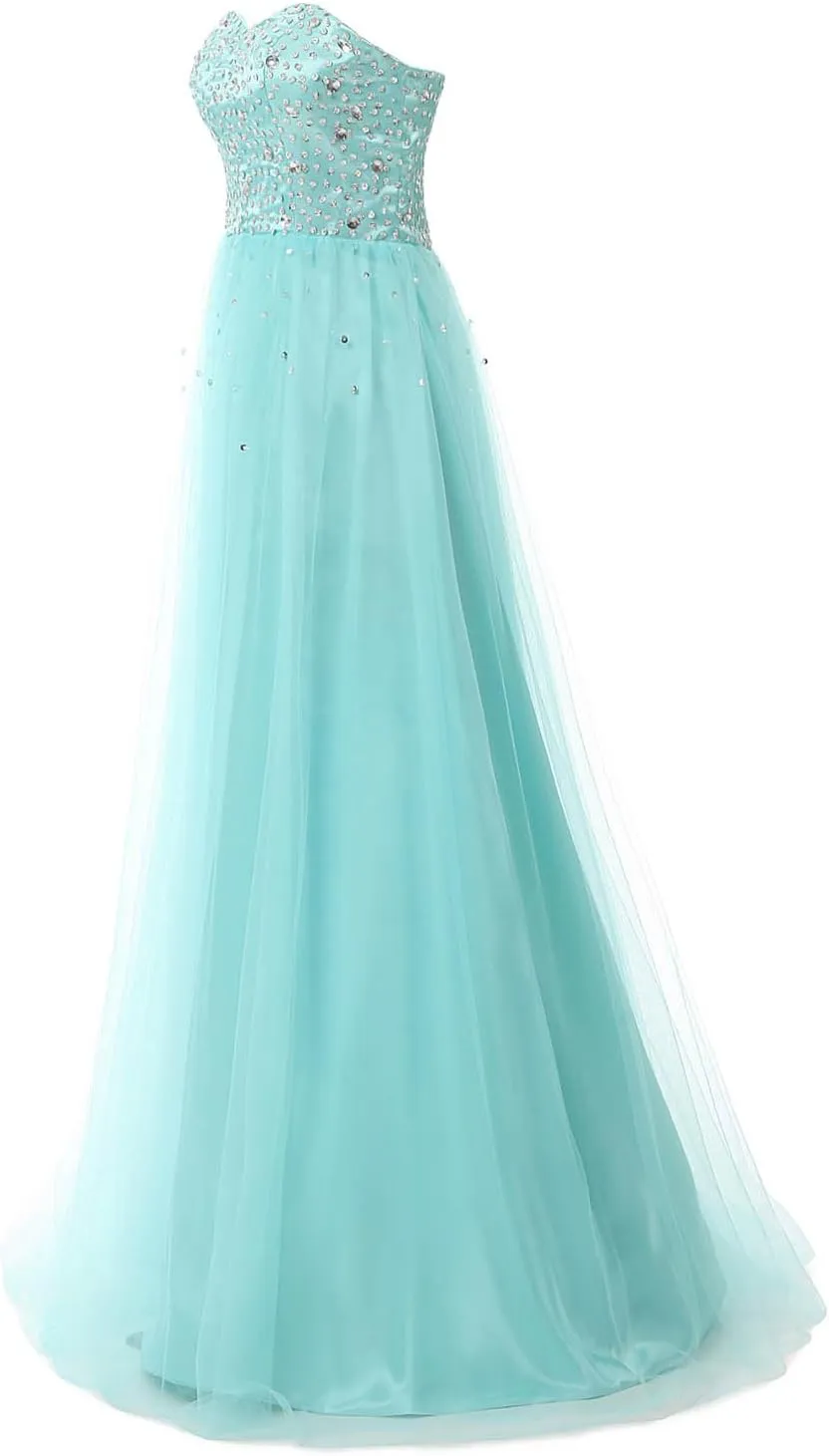 Sarahbridal Women's A-line Sweetheart Evening Dress Prom Bridesmaid Gown SD084