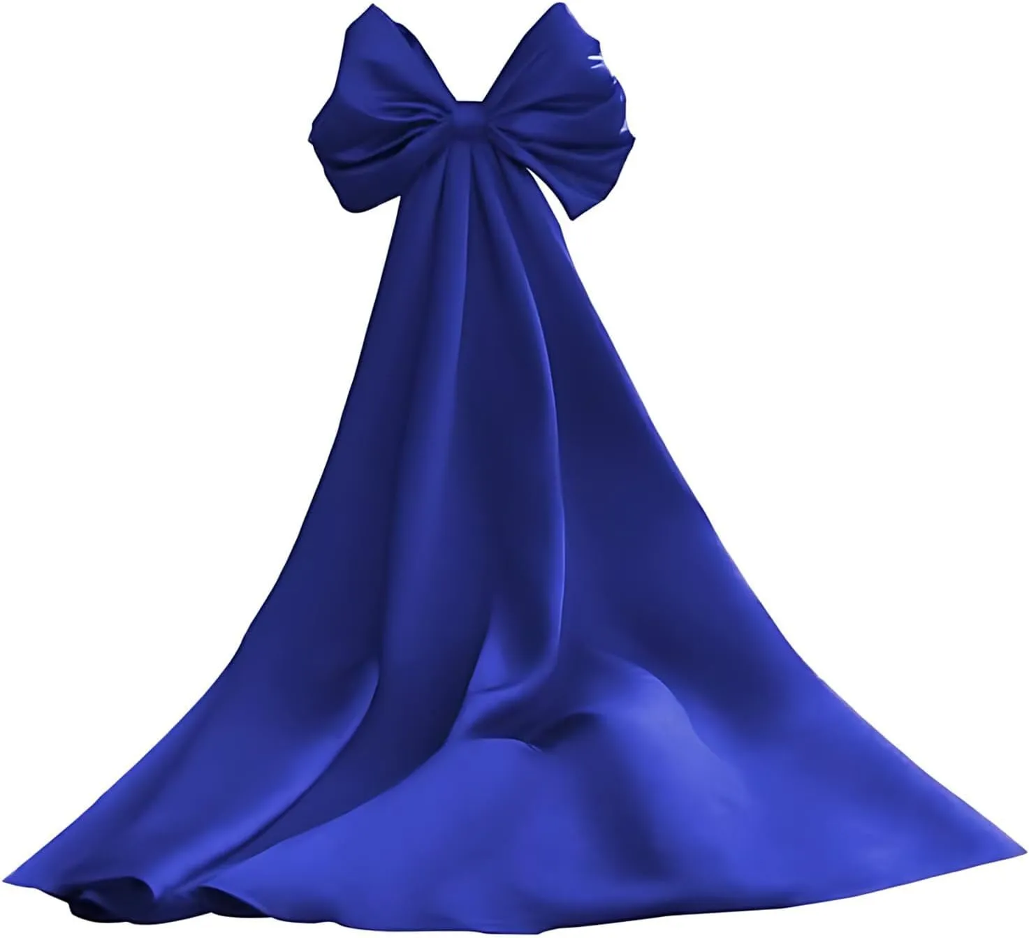 Satin Bow Cloak for Prom Dress with Detachable Sleeves Train for Wedding Dress Long Bridal Cape Accessories