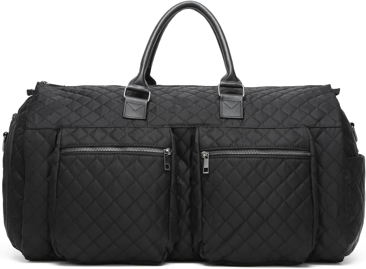 seyfocnia Garment Bags for Travel,Convertible Carry on Garment Duffle Bags for Hanging Clothes - 2 in 1 Hanging Suitcase Suit Bags Weekender Bag with Shoe Pouch for Women Black