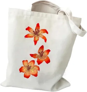 Shoulder Bag Wildflowers Canvas Tote Bag Women Daisy Rose Lavender Shopping Bag Student Plant Style Female Reusable