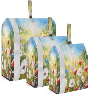 Sky Grass Flowers Compression Packing Cubes Luggage Organizer Bags for Travel Suitcase Organizer for Travel Accessories
