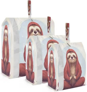 Sloth Meditating Compression Packing Cubes Suitcase Organizer Bags Set for Travel Cubes for Travel Accessories