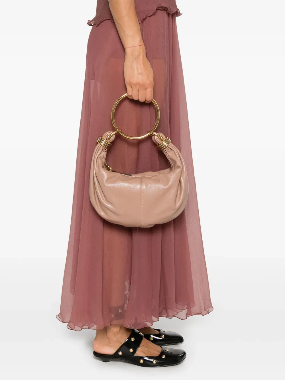 Small Bracelet Hobo Bag in Woodrose