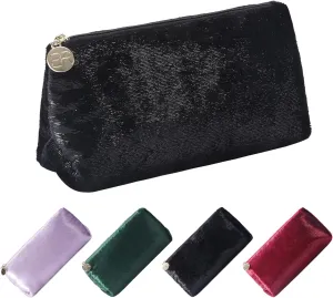 Small Makeup Bag for PurseBlack Cosmetic Travel Bag for Women, Cute Make Up Pouch for Accessories