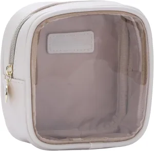 Small Makeup Bag for Purse,Clear Cosmetic Bag for Travel, Mini Organizer Bag for Accessories White