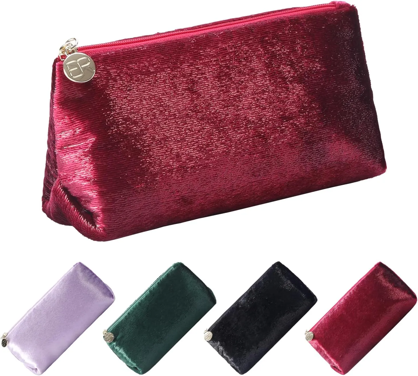 Small Makeup Bag for PurseRed Cosmetic Travel Bag for Women, Cute Make Up Pouch for Accessories