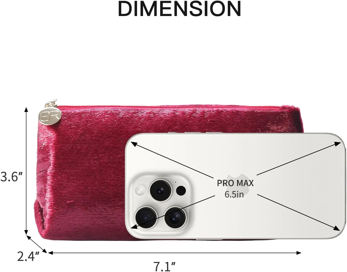 Small Makeup Bag for PurseRed Cosmetic Travel Bag for Women, Cute Make Up Pouch for Accessories