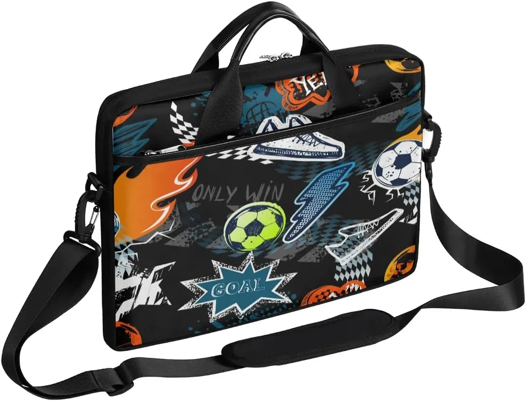 Soccer Shoes Laptop Shoulder Bag Laptop Sleeve Carrying Case Slim Briefcase Waterproof Computer Tote Bag Compatible with 14 15 15.6 Inch Notebook Computer Tablet