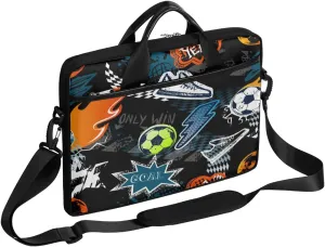 Soccer Shoes Laptop Shoulder Bag Laptop Sleeve Carrying Case Slim Briefcase Waterproof Computer Tote Bag Compatible with 14 15 15.6 Inch Notebook Computer Tablet