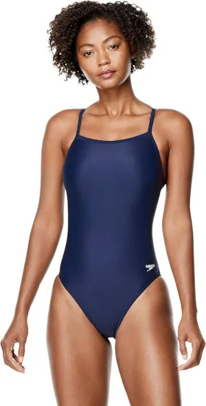 Speedo Women's Swimsuit One Piece Powerflex Flyback Solid Adult Team Colors