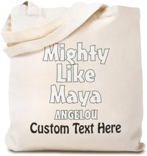 Speedy Pros Canvas Tote Bag for Women Mighty like Maya Angelou Inspiration Beach Bags for Women
