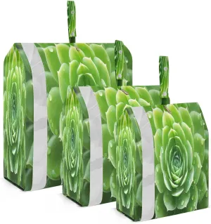 Succulents Green Packing Cubes for Travel 3 Set Packing Cubes Compression Luggage Accessories for Carry On