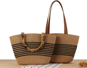 Summer Straw Beach bag Women Handmade Weaving Shoulder Handbag Large Tote Bag Hobo Purse Shoulder Crossbody Bag