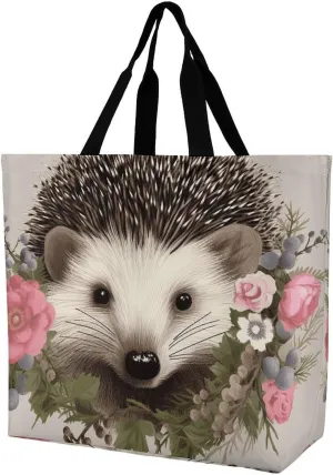 Teal Gray Rose Beach Bag Reusable Tote Bag Foldable Grocery Bags Women Shopping Bags for Daily Essentials
