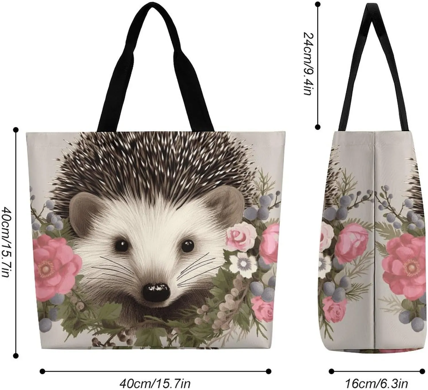 Teal Gray Rose Beach Bag Reusable Tote Bag Foldable Grocery Bags Women Shopping Bags for Daily Essentials