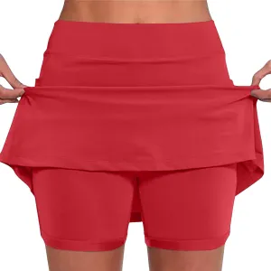 Tennis Skirts for Women 2024 Soild Color Mid-Waist Skirt Pants Athletic Golf Skorts Summer Shorts Sports Skirt Pants