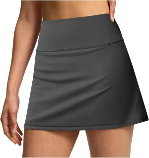 Tennis Skirts for Women High Waisted Athletic Workout Skort Summer Flowy Lightweight Tennis Golf Skirt with Pockets Prime BigA15Black, L