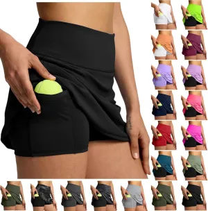 Tennis Skirts for Women High Waisted Athletic Workout Skort Summer Flowy Lightweight Tennis Golf Skirt with Pockets Todaysin Clearance #A1Black, M