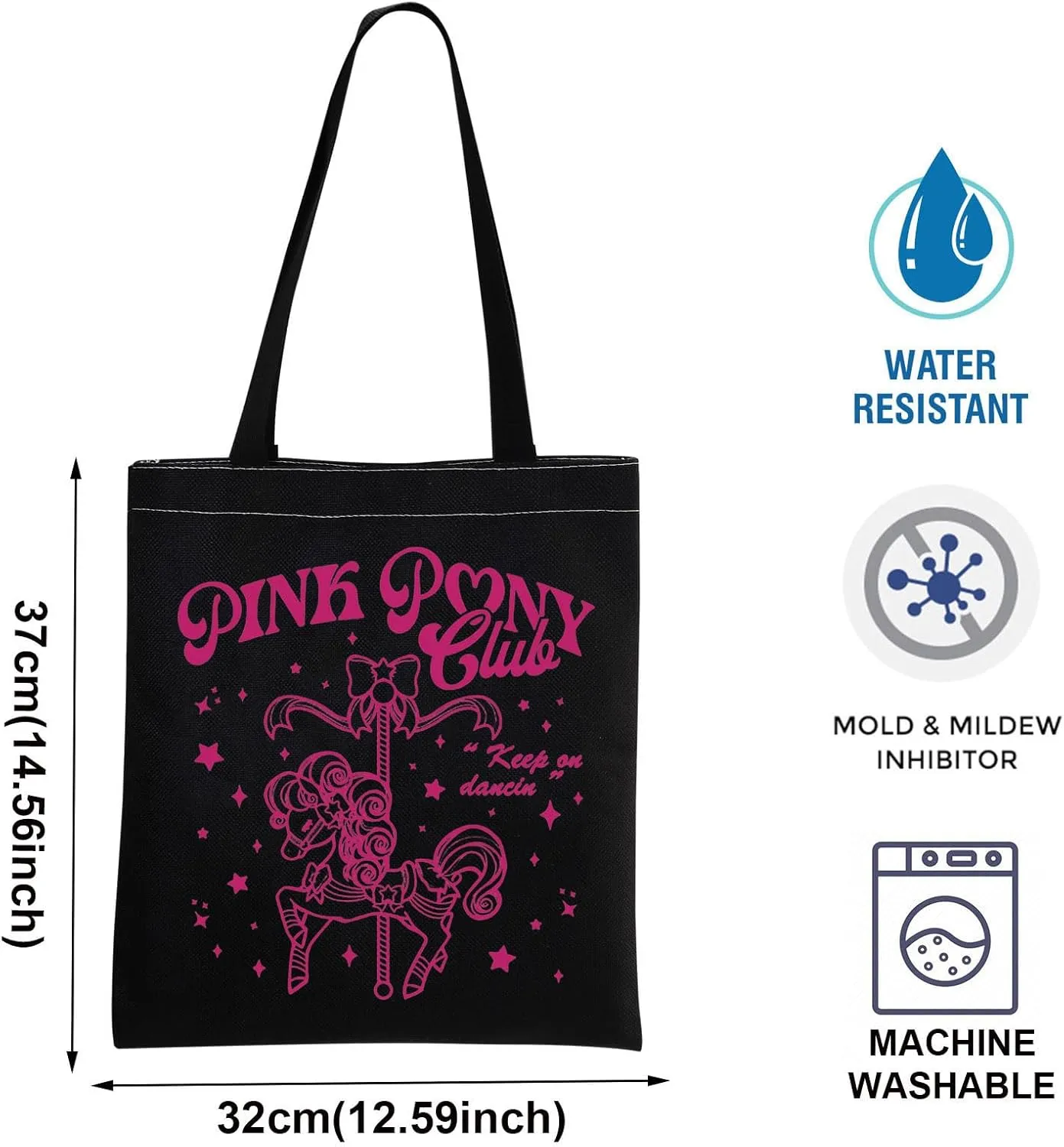TOBGBE Singer Music Lover Gift Midwest Princess Pink P Club Shopping Bag Singer Fan Lyrics Music Concert Merch